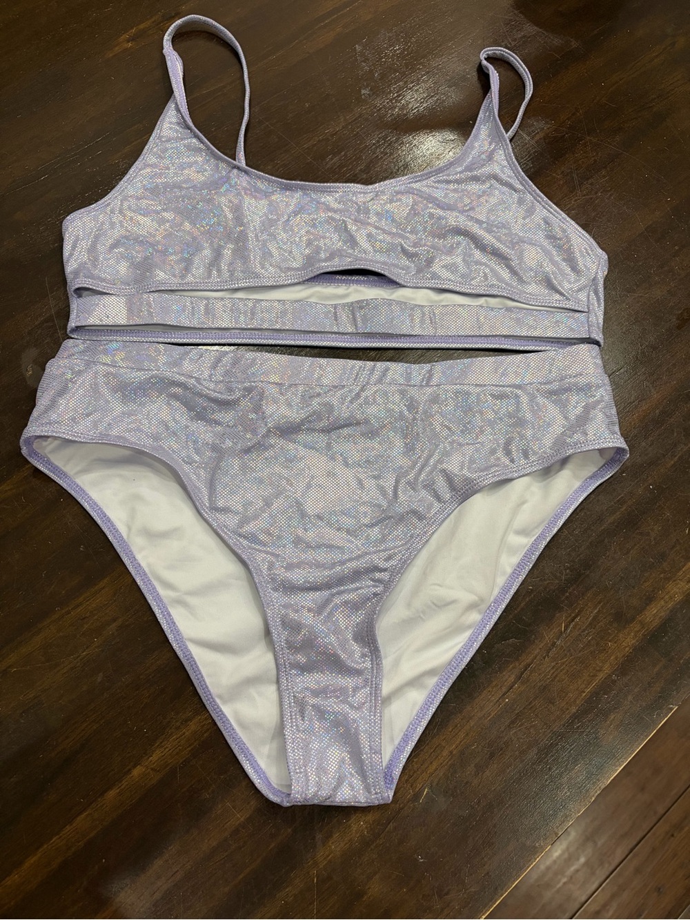 Lilac Iridescent Two-Piece Women's Swim Set